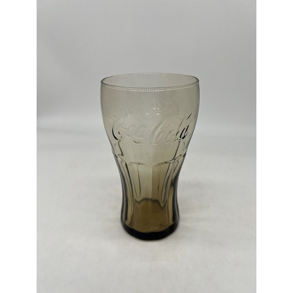 Vintage‎ Coca-Cola Coke Brown Amber Tint Glass Cup Tumbler 6" Tall - #195